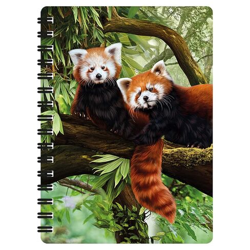 Deluxebase 3D LiveLife Jotter - Red Pandas from Spiral Bound A6 5.5x4in Small Notebook with 80 Plain Recycled Pages. Pocket Sized Animal Notepad, Journal or Drawing Book with Cute Cover in Kuwait
