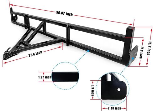 Professional Shipping Container Tow Bar Kit for 20'/40' Containers, Constructed from High-Strength Manganese Steel Rated for 14,000 Lbs, Split-Design for Easy Storage Suitable for Truck Towing in Kuwait