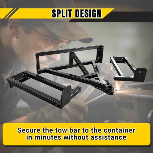Professional Shipping Container Tow Bar Kit for 20'/40' Containers, Constructed from High-Strength Manganese Steel Rated for 14,000 Lbs, Split-Design for Easy Storage Suitable for Truck Towing in Kuwait