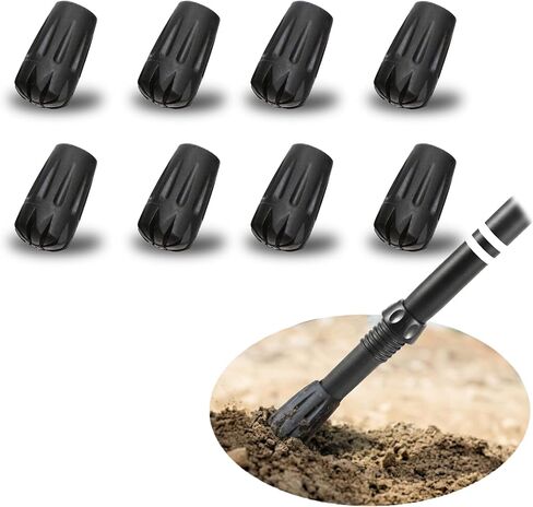 TREKOLOGY Trekking Pole Tips - 12pc/Set Walking Stick Tips Hiking Pole Tips Rubber Tips - Walking Sticks Replacement Tip Protectors - 11mm Hole Diameter - Fit Most Standard Hiking Poles Black in Saudi Arabia