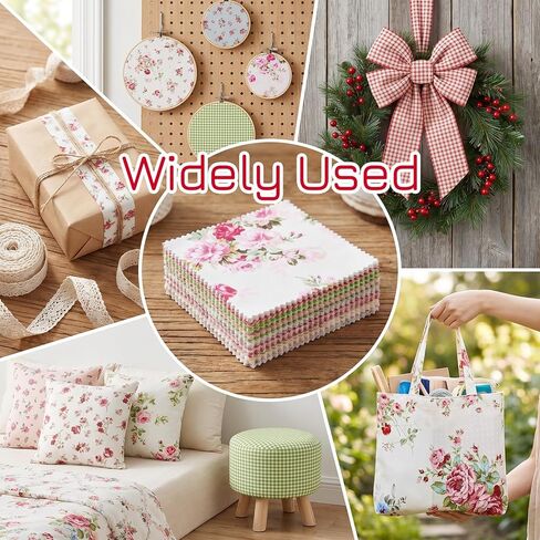 42Pcs Floral Charm Packs for Quilting, 5x5 Inch Cotton Fabric Squares Precut Vintage Floral Fabric Quilting Charm Packs Quilted Fabrics for Sewing DIY Crafts, Patchwork in Kuwait