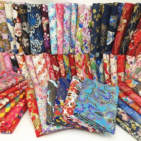 50 Pack 4x4 Inch 100% Cotton Twill Fabric Squares - DIY Quilting Patchwork Supplies for Cushions, Crafts & Sewing Projects, Assorted Prints or Solids in Kuwait
