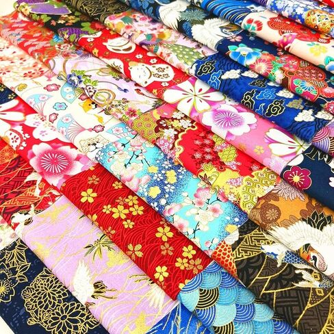 50 Pack 4x4 Inch 100% Cotton Twill Fabric Squares - DIY Quilting Patchwork Supplies for Cushions, Crafts & Sewing Projects, Assorted Prints or Solids in Kuwait