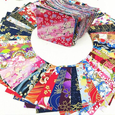 50 Pack 4x4 Inch 100% Cotton Twill Fabric Squares - DIY Quilting Patchwork Supplies for Cushions, Crafts & Sewing Projects, Assorted Prints or Solids in Kuwait