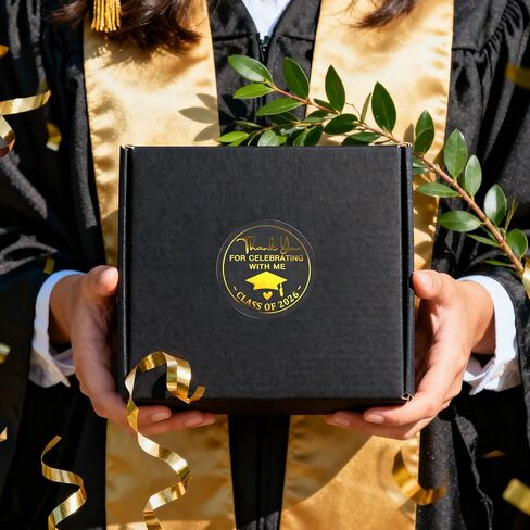 100 x Class of 2026 Graduation Thank You Stickers – Gold Foil Embossed Labels for Graduation Party Favors, Envelope Seals & Decorations (1.5 Inch) in Kuwait