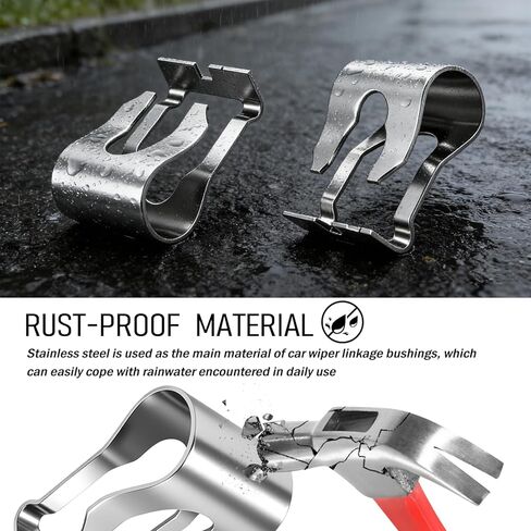 2PCS Car Windshield Wiper Linkage Bushings Clips,Stainless Steels Car Windshield Wiper Motor and Linkage Clips for Secure Fastening,Professional Wipers Linkages Assembly Clip in Kuwait