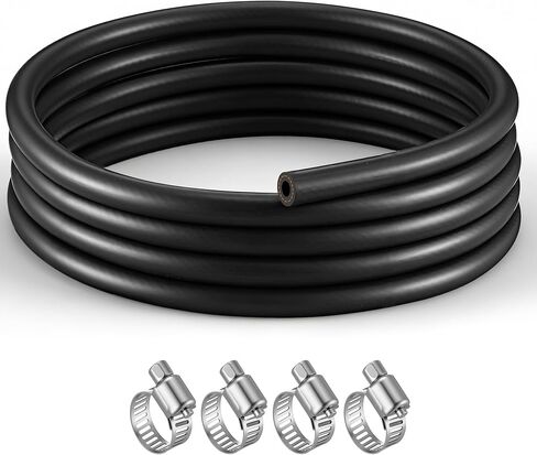 خرطوم سخان 10FT 1/4 بوصة مع مشابك، خرطوم تبريد مطاطي EPDM لمحرك السيارة والرادياتير، ضغط عالي 100PSI، خط سخان 1/4 للسيارات in Kuwait