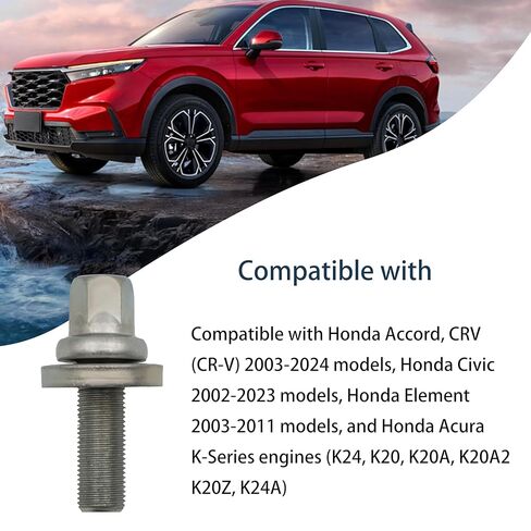 مسمار بكرة وغسالة متوافق مع Honda Accord 2003-2024 CRV CR-V 2002-2024 Civic 2002-2023 Element 2003-2011 يستبدل 90017-PCX-013 in Kuwait