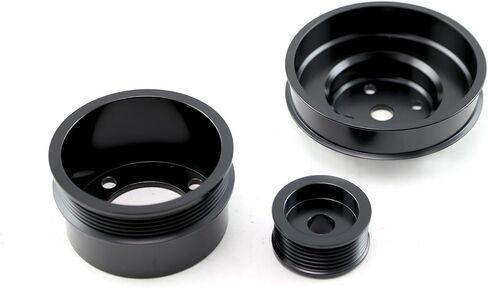 Speedmaster PCE415.1022 1979-1993 Compatible with Ford 5.0L Steel Serpentine 20% Underdrive Pulley Set Black in Kuwait