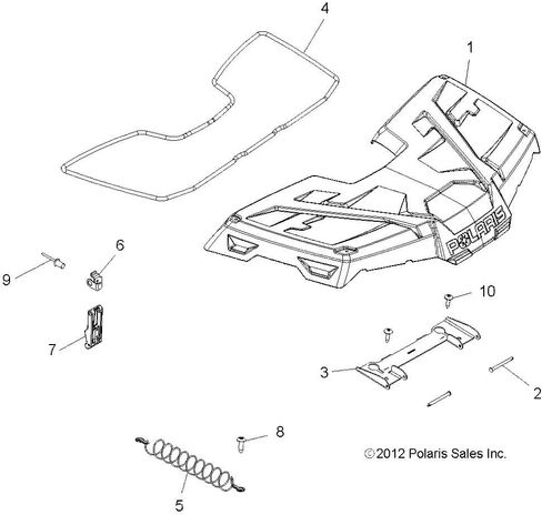 مجموعة غطاء الصندوق الأمامي Polaris ATV، قطعة OEM الأصلية 2634165، الكمية 1 in Kuwait