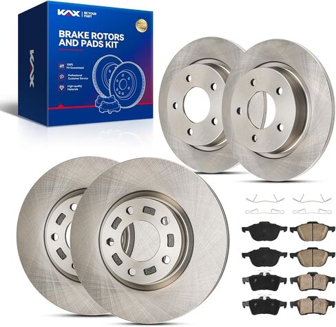 KAX 11.81" Front & 11.02" Rear Rotors and Pads Kit For Mazda 3 2006-2009 2.3L, 2010-2013 2.5L, 2004-2005 in Kuwait