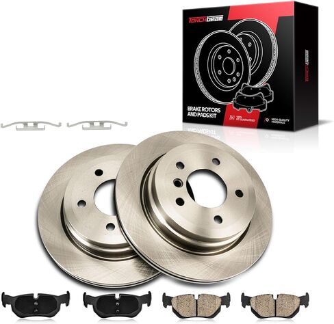 Torchbeam Rear Brake Kit, 11.8" Brake Rotors Ceramic Brake Pads Compatible for 2007 2008 2009 2010 2011 2012 2013 BMW 328i 3.0L in Kuwait