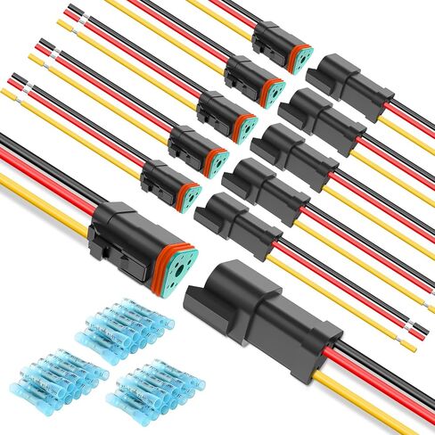 Nilight 6 PIN DT Connector Kit 3 Sets Size 16 Solid Contacts Waterproof Male Female Terminal for 14-20 AWG DT Series Connectors Car Truck Motorcycle Off-Road Vehicles Boat in Kuwait