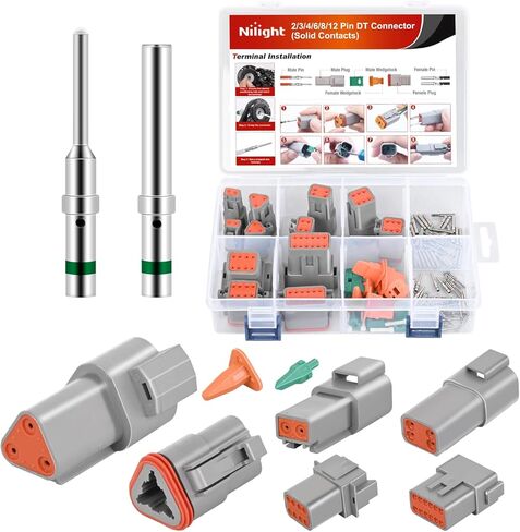 مجموعة موصلات Nilight 6 PIN DT 3 مجموعات مقاس 16 اتصالات صلبة مقاومة للماء طرف أنثى ذكر لـ 14-20 AWG DT سلسلة موصلات سيارة شاحنة دراجة نارية مركبات الطرق الوعرة قارب in Kuwait