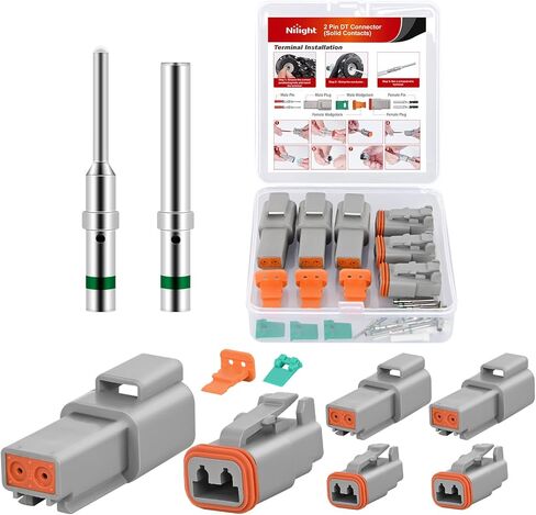 مجموعة موصلات Nilight 6 PIN DT 3 مجموعات مقاس 16 اتصالات صلبة مقاومة للماء طرف أنثى ذكر لـ 14-20 AWG DT سلسلة موصلات سيارة شاحنة دراجة نارية مركبات الطرق الوعرة قارب in Kuwait