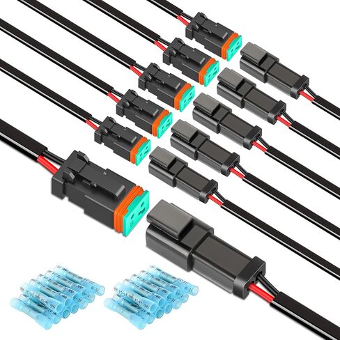 مجموعة موصلات Nilight 6 PIN DT 3 مجموعات مقاس 16 اتصالات صلبة مقاومة للماء طرف أنثى ذكر لـ 14-20 AWG DT سلسلة موصلات سيارة شاحنة دراجة نارية مركبات الطرق الوعرة قارب in Kuwait