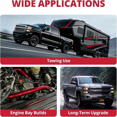 EVIL ENERGY Upper Coolant Hose Kit for 2017-2019 L5P Duramax 6.6L, Aluminum Upper Radiator Coolant Hose Replacement Upgrade for Silverado/Sierra 2500HD 3500HD, 5-Ply Silicone Couplers & T-Bolt Clamps in Kuwait