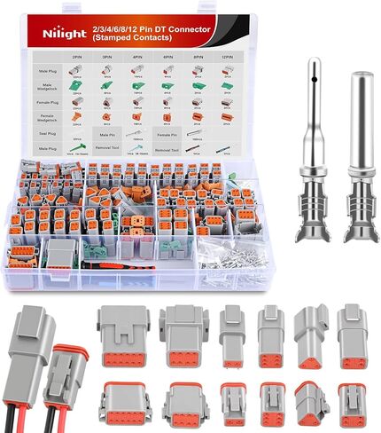 مجموعة موصلات Nilight 6 PIN DT 3 مجموعات مقاس 16 اتصالات صلبة مقاومة للماء طرف أنثى ذكر لـ 14-20 AWG DT سلسلة موصلات سيارة شاحنة دراجة نارية مركبات الطرق الوعرة قارب in Kuwait