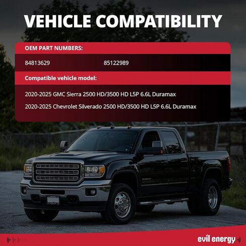 طقم خرطوم المبرد العلوي من EVIL ENERGY لعام 2020-2025 L5P Duramax 6.6L، ترقية استبدال خرطوم المبرد العلوي من الألومنيوم لسيلفرادو/سييرا 2500HD 3500HD، وصلات سيليكون 5 طبقات ومشابك T-Bolt in Kuwait