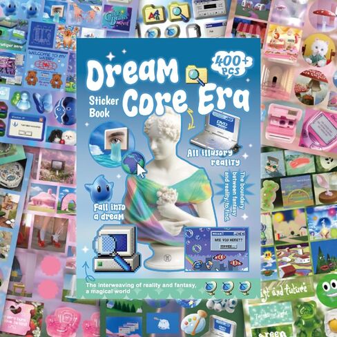 Dream Core Sticker Book, 400+ Vintage Scrapbook Stickers - Aesthetic Scrapbooking & Journaling Supplies, Planner Stickers, Junk Journal Kit Small Stickers for Adults Valentine Decor, Vision Board in Saudi Arabia