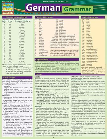 German Grammar: QuickStudy Laminated Reference Guide (QuickStudy Academic) in Kuwait