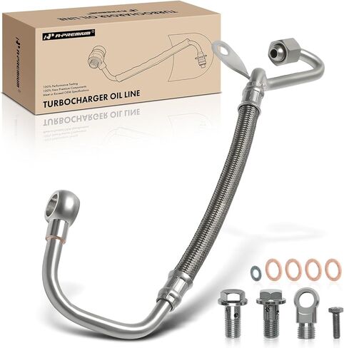 A-Premium Turbocharger Oil Supply Line Compatible with Chevrolet Silverado 1500 2500 3500, Suburban 1500 2500 & Cadillac Escalade & GMC Sierra 1500 2500 3500, 2005 in Kuwait