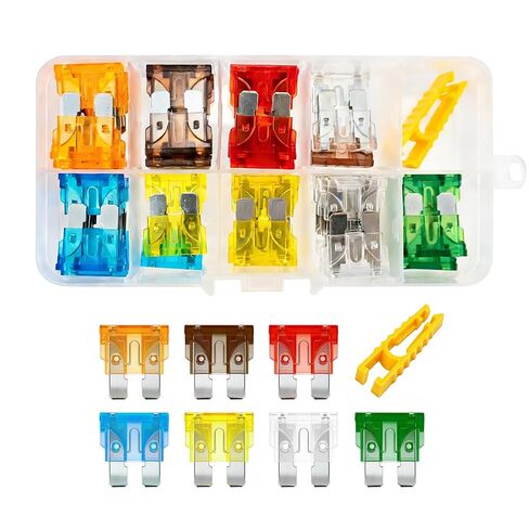 BlingKingdom 60 PCS Car Fuses with Fuse Puller, Assorted Standard Blade Fuses Automotive Replacement Fuse Assortment Kit for Car, RV, Truck, Motorcycle, Mower (5A 7.5A 10A 15A 20A 25A 30A) in Kuwait