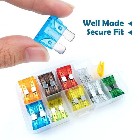 BlingKingdom 60 PCS Car Fuses with Fuse Puller, Assorted Standard Blade Fuses Automotive Replacement Fuse Assortment Kit for Car, RV, Truck, Motorcycle, Mower (5A 7.5A 10A 15A 20A 25A 30A) in Kuwait