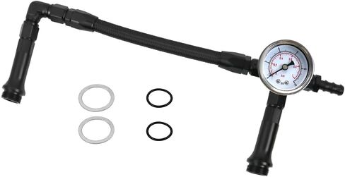 RULLINE AN6 Dual-Feed Double Pump Braided Fuel Line with 0-15 psi Vacuum Pressure Gauge Compatible with Holley 4150 Carburetor in Kuwait