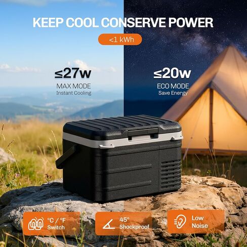 EKOJUCE 12 volt Car Refrigerator, 11 Quart (10L) Electric Cooler -4℉~68℉, Portable Car Fridge 12/24V DC & 100-240V AC, Car Freezer for Outdoor, Truck, RV, Camping in Kuwait