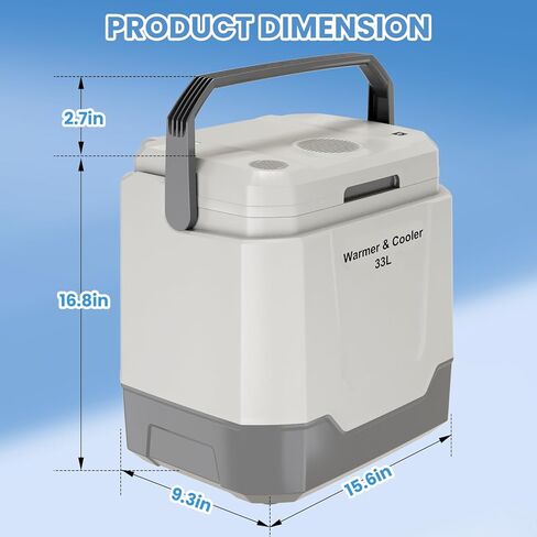 Garvee 35QT Electric Cooler and Warmer, Plug In Cooler with 12V & AC Power, Portable Car Refrigerator for Car & Home, Travel Cooler with Automatic Locking Handle for Camping & Road Trips in Kuwait