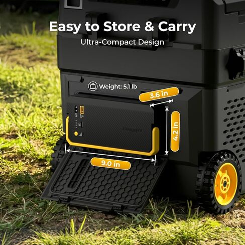 BougeRV 240Wh Detachable Battery, Car Refrigerator Battery for CRD2V2.0/RockyV3.0/CRH20/CRX3 12 Volt Refrigerator Power Station, Multiple Input/Output Ports for Overlanding, Camping, Truck, Outdoor in Kuwait