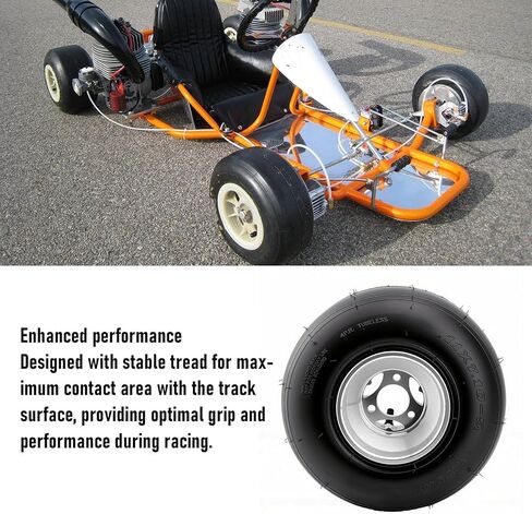 banapoy TubelessSlickTire, 2Pcs 5Inch 11x7.10-5 Rubber 4 Ply 3 Bolt Fixation Racing Drift Tire Replacement with Aluminum Alloy Rim for Cart Quad Drifting Bikes, Wheel Assembly in Kuwait