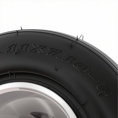 Generic 11x7.10-5 Tubeless Slick Tire, 4 Ply 3 Fixation Racing Drift Tire Pre Mounted on Aluminum Alloy Rim, with 2 Complete Wheel and Assemblies, for Go Kart Racing Cart Quad in Kuwait