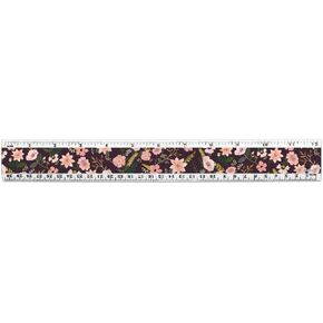 Simona Flowers Floral Pattern 12 Inch Standard and Metric Plastic Ruler in Kuwait