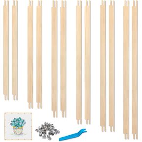 BUAEL 16 PCS Stretcher Bars for Needlework 4 Sizes Wooden with 50 Tacks and Tacks Remover Needlepoint Embroidery Frame Set Suitable As A Craft Birthday Gift， Craft Supplies (8 in) in Saudi Arabia