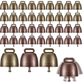 40PCS Cow Horse Sheep Grazing Copper Bells Small Brass Bells Cattle Goat Farm Loud Bronze Bell Long Distance Horse Sheep Iron Bell for Christmas Decoration (Bronze) in Kuwait