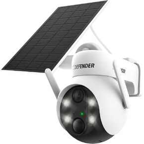كاميرا مراقبة تعمل بالطاقة الشمسية من ديفندر | 4K/8MP AI Everwatch PTZ | كاميرا خارجية لاسلكية | رؤية ليلية | كاميرا تتبع الذكاء الاصطناعي | حديث ثنائي | مستشعر الحركة | تصنيف IP65 | لا رسوم شهرية | عبوة من 2 in Saudi Arabia