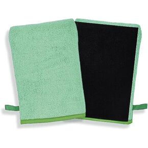 R Fine Grade Microfiber Clay Mitt 1 Pack, 8.5x5.7 Car Detailing Glove, Removes Iron Powder, Tree Sap, Oxidation & Debris for Auto Paint, Glass, Wheels Decontamination (Black) in Kuwait