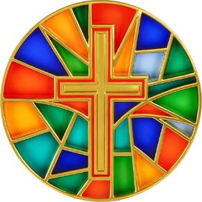 Cross Christian Challenge Coins, Translucent Stained Glass Religious Novelty Commemorative Token, Inspirational Christian Gifts for Men Women in Saudi Arabia