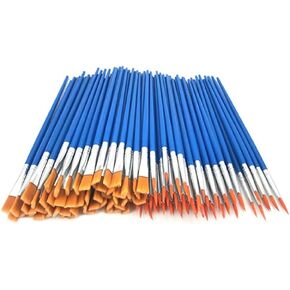200pcs Paint Brushes Set Acrylic Flat Round Pointed Craft for Watercolor Oil Painting in Kuwait