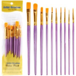 10 Pieces of Brush Set Suitable for Children's Oil and Watercolor Acrylic Brushes in Kuwait