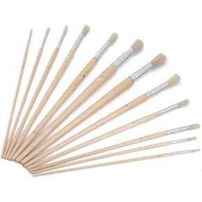 Oil Painting Brush Set of 12 Art Brushes Nylon Bristle in Kuwait