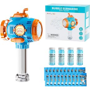Automatic Bubble Gun Toy Bubble Machine for Kids Toddlers with LED Light & Rich Bubble, Outdoor Toy with 360° Leak-Proof Design for Aged 3 4 5 6 Kids and Adults for Birthday Holiday Backyard Parties in Kuwait