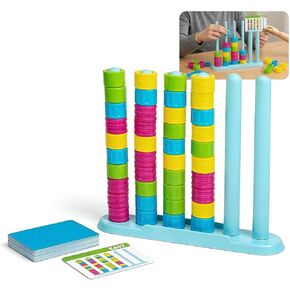 لعبة Color Stack Challenge - لعبة لوحة التراص المتوافقة مع الألوان سريعة الخطى، لعبة حفلة سريعة التفكير من الرأس إلى الرأس للعبة عائلية ليلية، مجموعة منافسة مناسبة للسفر من أجل 2-4 لاعبين in Kuwait
