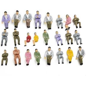 Seated Painted Model People Figures for Scale Railway Scenes, 1:50 Scale Plastic Sitting Passengers – 50 pcs, Multicolor, Manual Colored, Realistic Detail for Model Train Layout in Kuwait