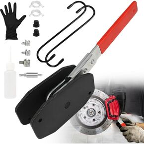 Brake Caliper Compression Tool, 360° Swivel Ratchet Brake Caliper Tool for Car, SUV, Trucks with Single/Twin/Quad Piston Calipers, Brake Caliper Spreader, Include 2 Hooks & Brake Bleeder Kit in Kuwait