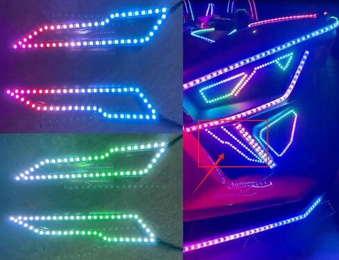 قطعتان من أضواء التراكب السفلية لمطاردة لون الأحلام RGB تناسب Polaris Slingshot 2020-2025، حلقات هالة LED مقاومة للماء IP68 مع تطبيق وجهاز تحكم عن بعد، مجموعة توهج خارجية in Kuwait