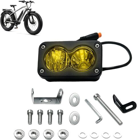 LED Headlight Upgrade Kit with Mount Bracket Fit for Ridstar Q20 / Lite/Pro Waterproof 3 Pin Front Light Plug and Play Headlight 20W 6000-6500K High Beam Light (Yellow) in Saudi Arabia