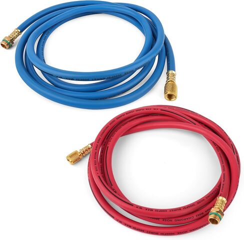 34722 Replacement 9' Long Red and Blue R-134a Enviro-Guard Hose Set for 34788, 34288, and 34134Z RRR Machines in Kuwait